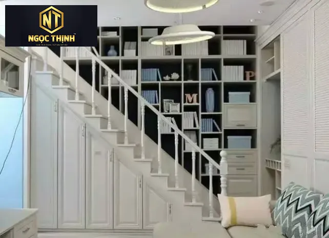 Xưởng Nội Thất Ngọc Thịnh Biên Hòa - Thiết kế tủ gầm cầu thang là giải pháp thông minh để tiết kiệm diện tích và tăng thêm điểm nhấn cho ngôi nhà